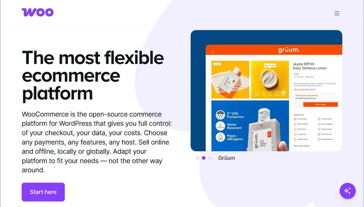 WooCommerce homepage