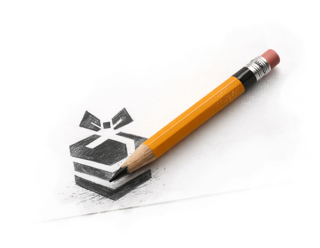 Presenter3D mini logo drawn with a pencil